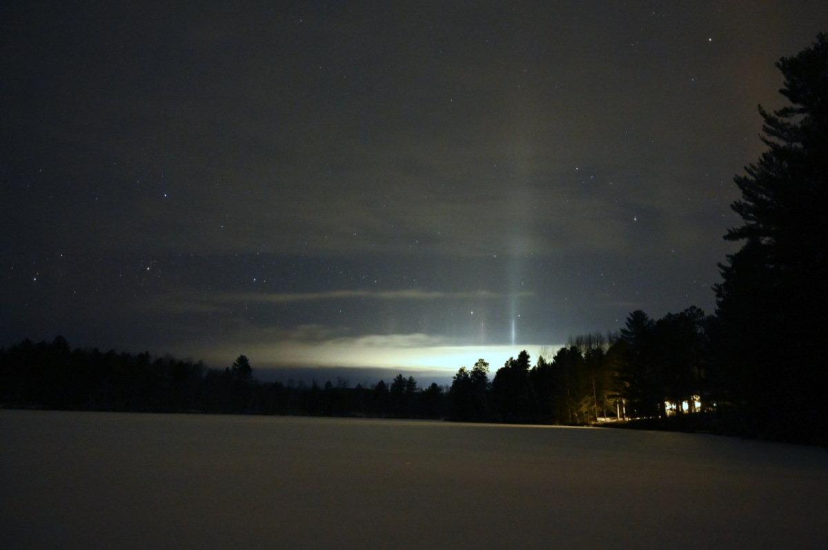 Sept. 13, 2019    The air was filled with ice crystals this night, reflecting light from the town of Barry's Bay