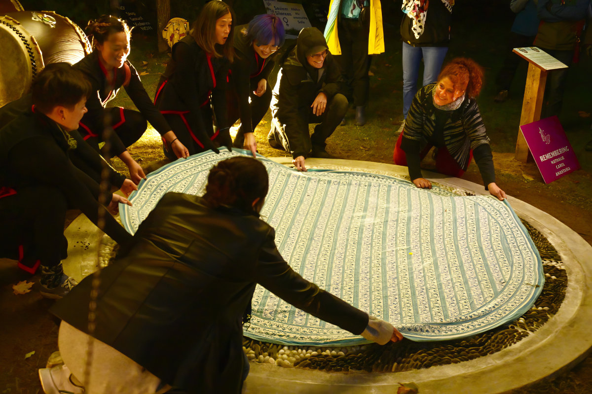 Commissioned Artist, Anna Camilleri, of ReDefine Arts is in the top right corner;  Katie Yealland, core member of ReDefine Arts is beside her.