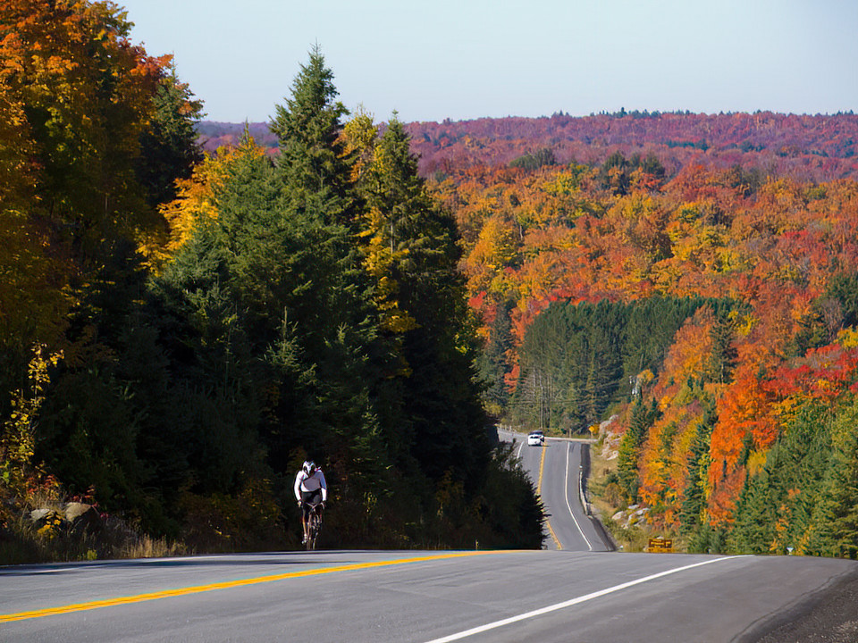 The Canoe Lake turn-off is just ahead in the valley.